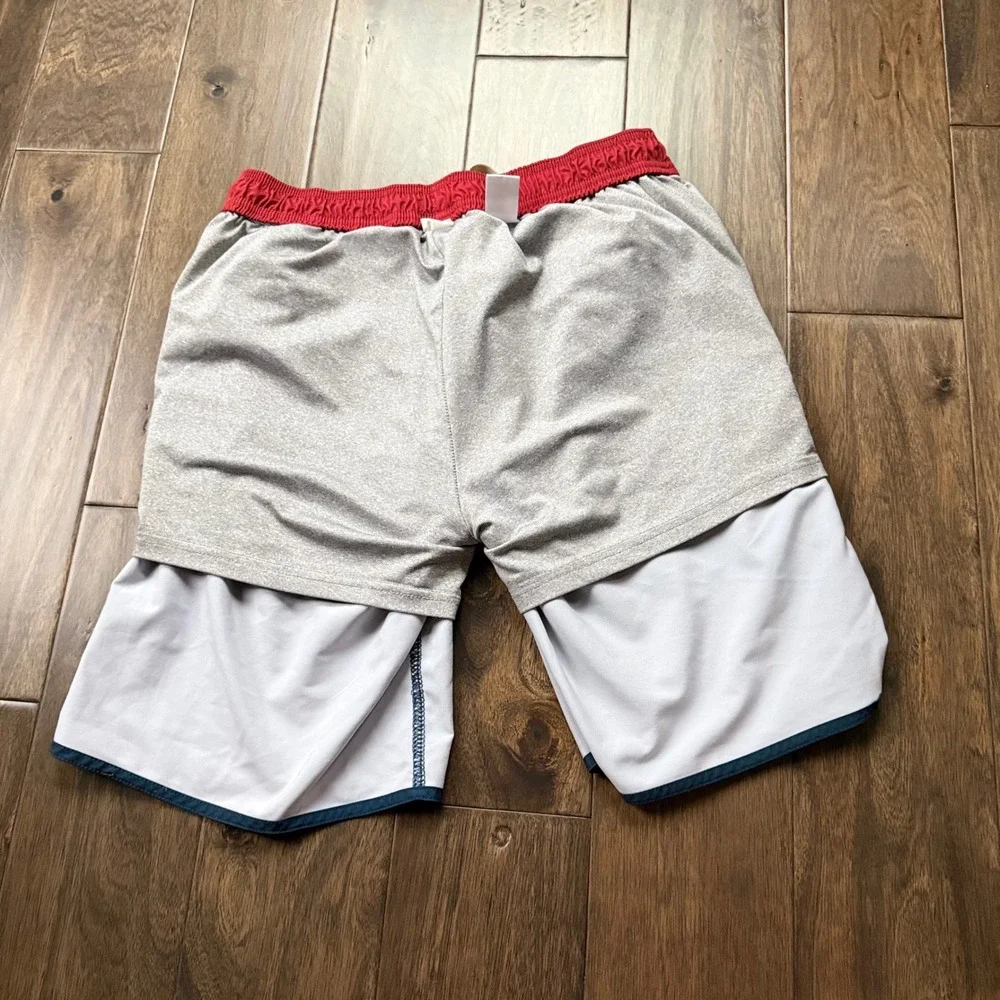 Fair Harbor Swim Trunks Men Medium Red White Blue Excellent Colorblock Liner
